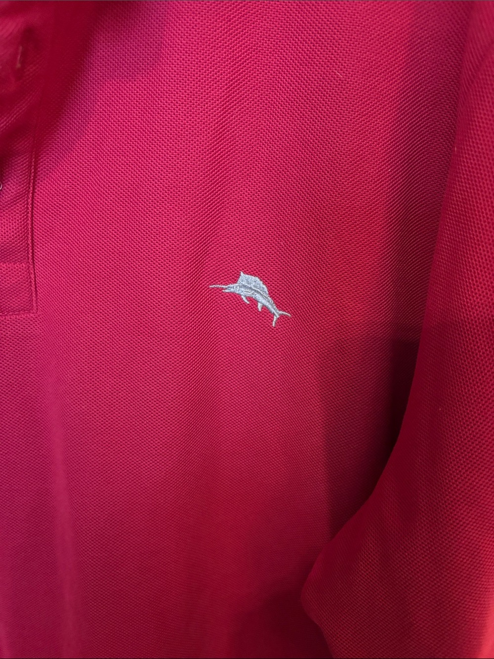 Tommy Bahama Raspberry Polo with Micro-Embroidered Fish - Picture 4 of 9
